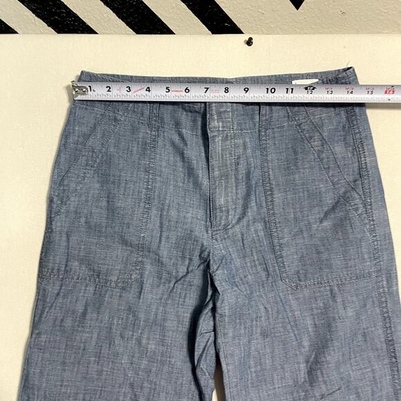 GAP Women's Mid Rise Linen Blend Wide-Leg Pull-On Pants Blue - Size 2 - Picture 11 of 12